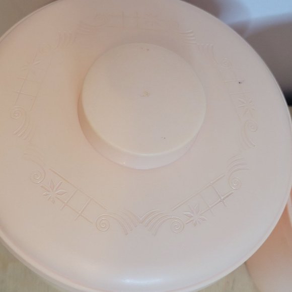 MCM Pink Plastic Canister Set of 3 With Lids Sugar Coffee Tea Nesting Storage - Picture 6 of 13